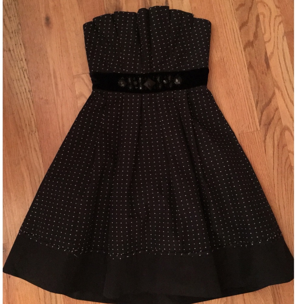 NWTS BCBG  polka dot strapless cocktail dress.